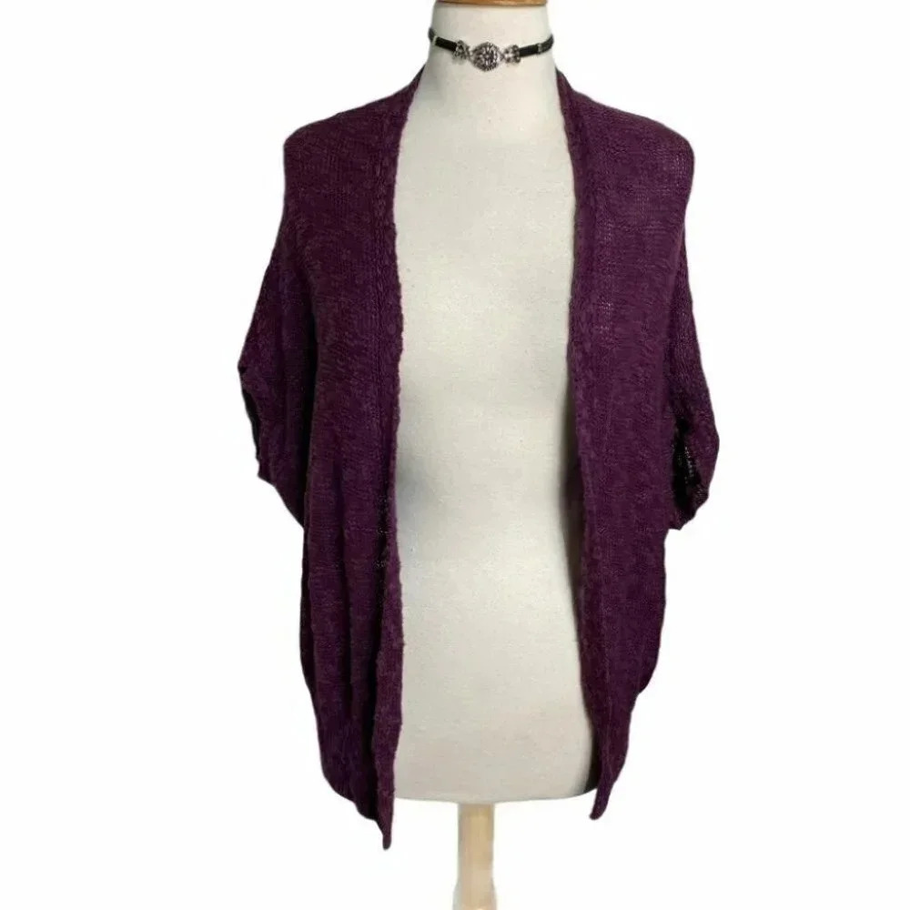 Urban outfitters Silence & Noise S wine open dolman short sleeve cardigan